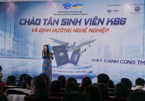 🎓 VINGO ENGLISH – VINH DỰ ĐỒNG HÀNH CÙNG CHƯƠNG TRÌNH CHÀO TÂN SINH VIÊN K66 – KHOA QUẢN TRỊ DU LỊCH & NGÔN NGỮ QUỐC TẾ, TRƯỜNG ĐẠI HỌC VĂN HÓA HÀ NỘI 💙